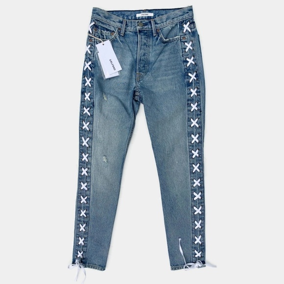 GRLFRND Denim - GRLFRND Karolina Lace Up Skinny Jeans 25